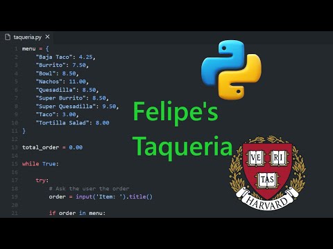 [CS50 Python] Solução 03.02: FELIPE'S TAQUERIA