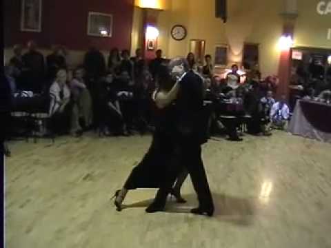  Maria Plazaola  and  Carlos Gavito  are  dancing  to  the  tango  "  Trasnochando  "