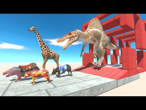 Only the Fastest Survive the JWE Spinosaurus Dangerous Halls - Animal Revolt Battle Simulator