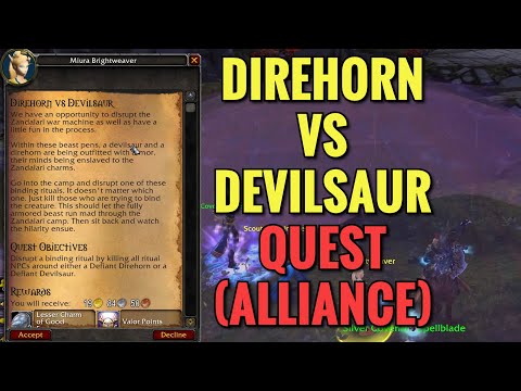 Direhorn Vs Devilsaur Quest (ALLIANCE) (WoW MOP)