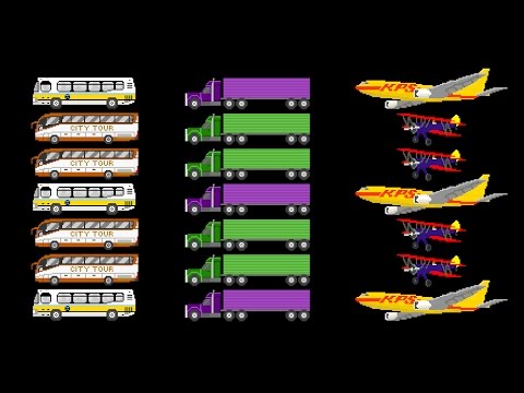Vehicle Patterns 6 - ABB Patterns with Street Vehicles & Aircraft - The Kids' Picture Show