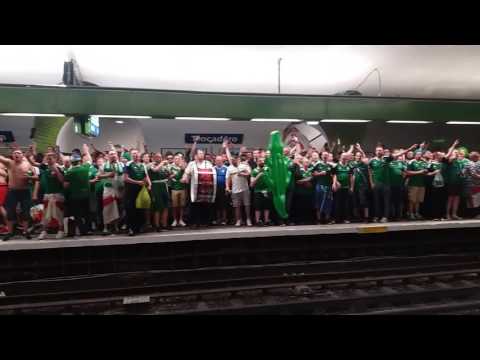 Northern Ireland supporters singing in the metro of PARIS // #EURO 2016 #FOOTBALL #MESSI
