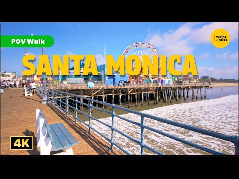 Santa Monica Pier in Los Angeles | 4K Walking Tour, California USA — Summer Every Day