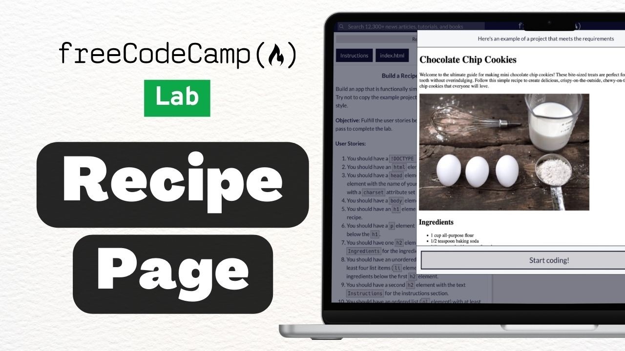 Build a Recipe Page - freeCodeCamp Responsive Web Design HTML Guide