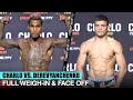 JERMALL CHARLO & SERGIY DEREVYANCHENKO WEIGH IN & GO FACE TO FACE (FULL WEIGH IN VIDEO)