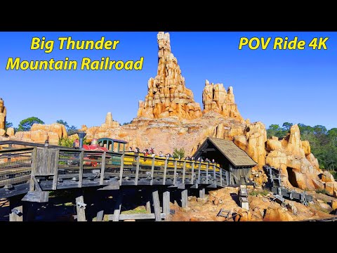On-ride point of view of Big Thunder Mountain Railroad