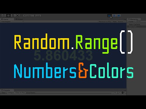 Unity3D How to : Random Numbers and Colors with Random.Range()