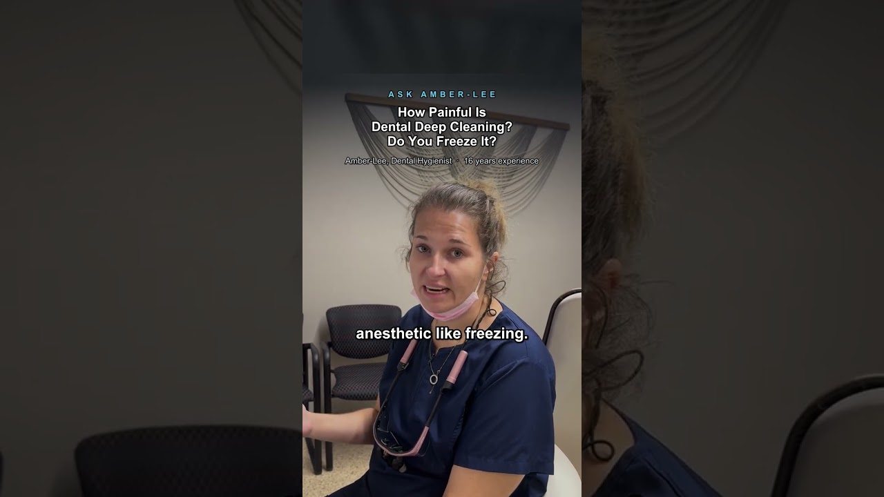 Amber-Lee, registered dental hygienist, explains whether a dental deep cleaning is painful and if freezing is used at Bright White Dental Hygiene Clinic in Riverview NB