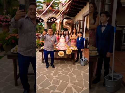 ¡Papi ARRUINÓ la quinceañera! 😱🎂 ¡Mami lo puso a limpiar! 😂 #Shorts #latinamami #humormexicano