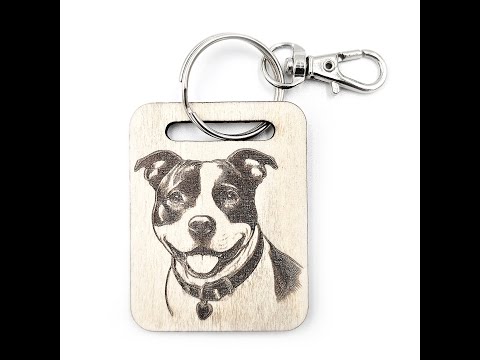 Personalised Staffordshire Bull Terrier Wooden Keyring