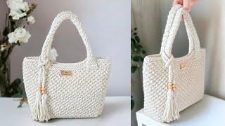 Bolsa de Crochê com Padrão Alongado | Passo a Passo Fácil e Rápido