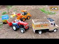 Mini Die Tractor Dump Truck Mahindra Tractor Mud Loaded Sand From JCB Backhoe Loader Mr India Toy