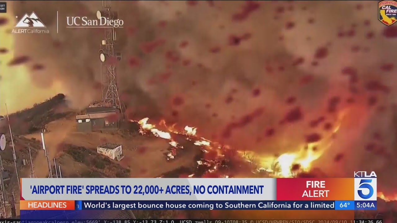Airport Fire burns over 22,000 acres in two counties