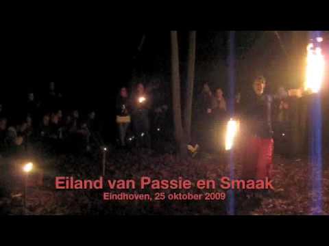 Fire juggling with burning torches on the Island of Passion and Taste