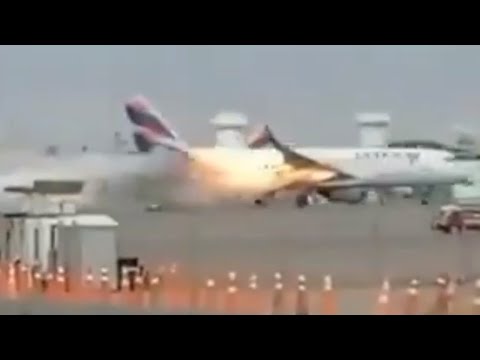 Runway collision with an (Latam Flight 2213) A320 and a firetruck