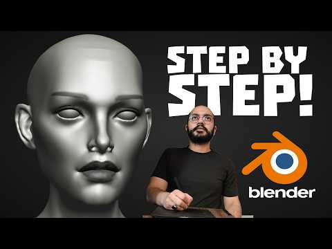 Blender sculpting tutorial - Sculpting a female face in Blender 4.5