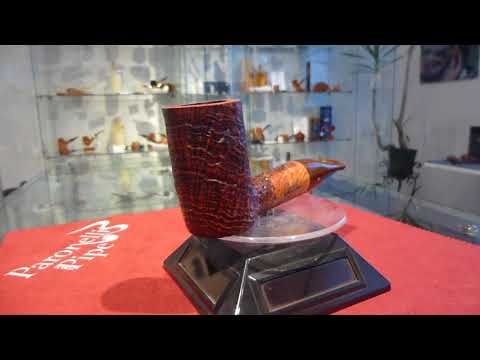 Pipa radica chimney sabbiata fatta a mano - www.paronellipipe.it