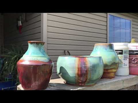 AMACO GLAZES - Beginner Pottery - Ancient Copper and Textured Turquoise