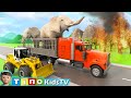 Animal Rescue Trucks For Kids Elephant Zoo Construction Simulation