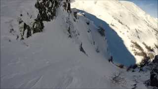 preview picture of video 'Descente en snowboard du couloir du Crêt de Talière (Les Karellis)'