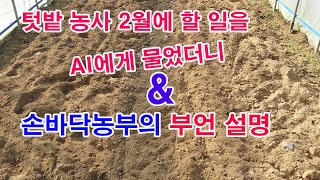 '텃밭농사 2월에  할 일' 을 AI에게 물어봤더니 ㅎ ㅎ 그리고 손바닥농부의 부언 설명 (월동 작물 관리,…