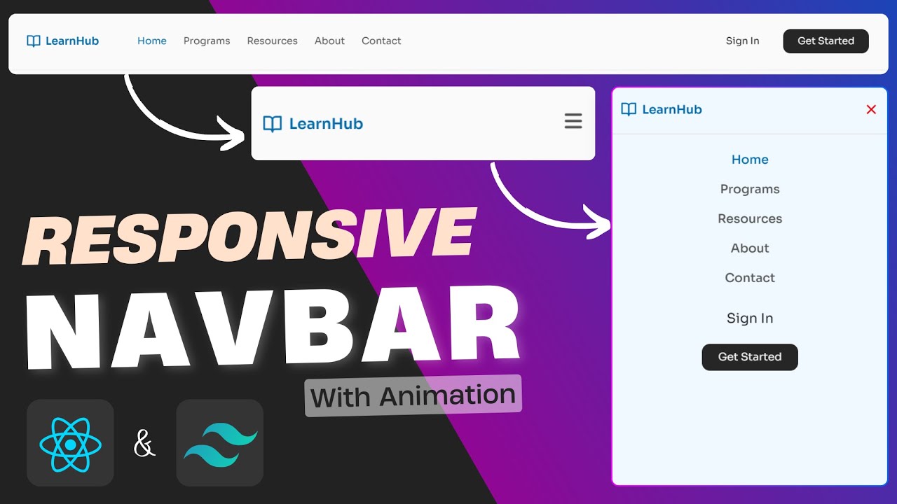 How to build a Responsive Navbar using ReactJs and Tailwind CSS for beginners