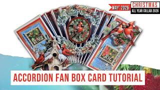 FANCY FOLD CHRISTMAS CARDS THAT WOW! | EASY ACCORDION FAN BOX TUTORIAL | #christmasallyear2026
