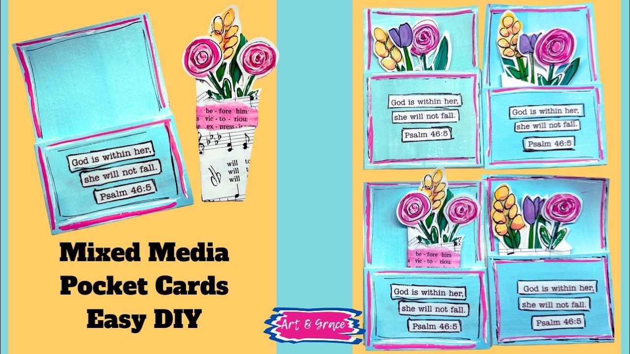 Easy Mixed Media ATC 🌸 Mini Flower Pocket | Handmade Mother’s Day Gift