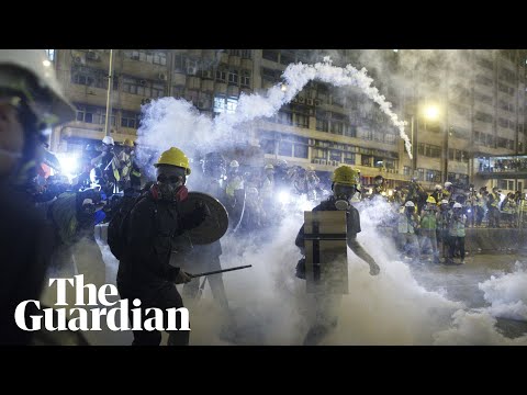 Police fire teargas at protesters during Hong Kong democracy march Video