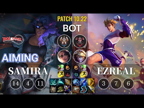 KT Aiming Samira vs Ezreal Bot - KR Patch 10.22