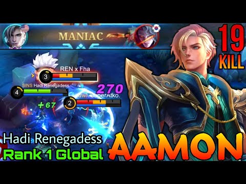 MANIAC + 19 Kills Aamon Deadly Shards Combo - Top 1 Global Aamon by Hadi Renegadess - Mobile Legends