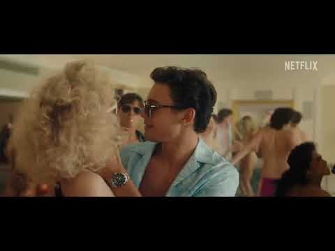 Official Netflix trailer still for Monsters: The Lyle and Erik Menendez Story with the Menendez brothers in a limousine