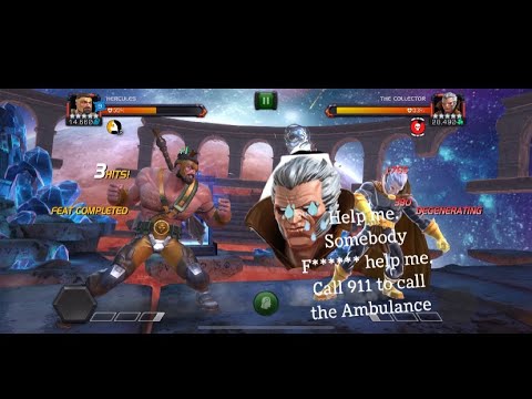 Mcoc 5* r5 Hercules vs Collector. One Shot and insane damage. No revive