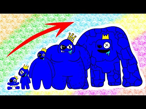 Blue Drawing Growing Up Evolution from Rainbow Friends Roblox @EasyLittleDrawings
