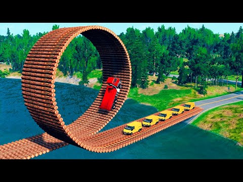 Cars vs Loop Bridge – BeamNG Drive