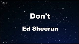 Don&#39;t - Ed Sheeran Karaoke 【With Guide Melody】 Instrumental