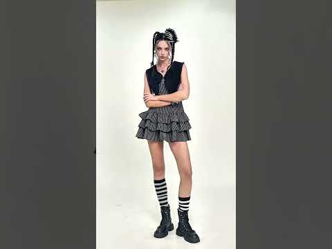 Women's Ruffled Striped Dress with Lace-Up Back Detail