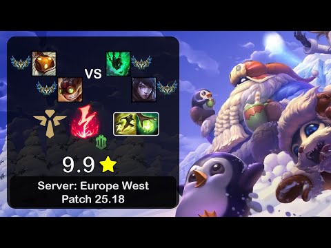 Bard Support + Ziggs vs Thresh + Aphelios - EUW Challenger - Patch 25.18