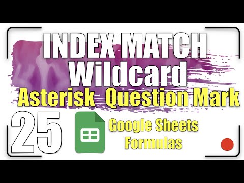 INDEX MATCH - Wildcard - Asterisk and Question Mark | Google Sheets Formulas 25