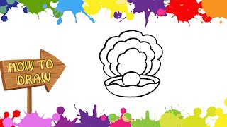 How to draw a pearl | How to draw a sea shell | How to draw a seashell step by step