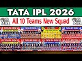 IPL 2026 All Team Squad IPL 2026 All 10 Team Players List IPL All Teams New Squad 2026