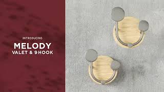 Изображение товара Вешалка настенная Melody, 2 крючка, натуральное дерево/никель