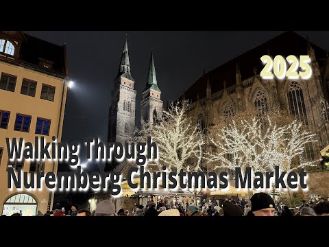 Nuremberg Christmas Market 🎄 | 8-Minute Night City Walk (4K Winter Vibes)