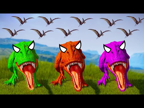 T-REX COLOR PACK vs GODZILLA vs CARNOTAURUS vs SPINOSAURUS - Jurassic World Evolution