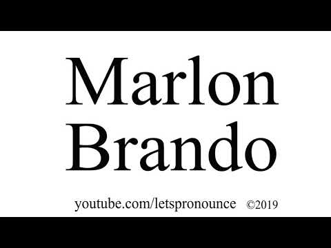 How to Pronounce Marlon Brando