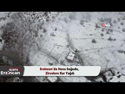 Erzincan'da Hava Soğudu, Zirvelere Kar Yağdı