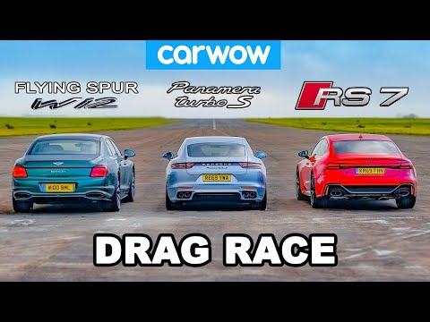 Bentley Flying Spur vs Audi RS7 vs Porsche Panamera Turbo S - DRAG RACE!