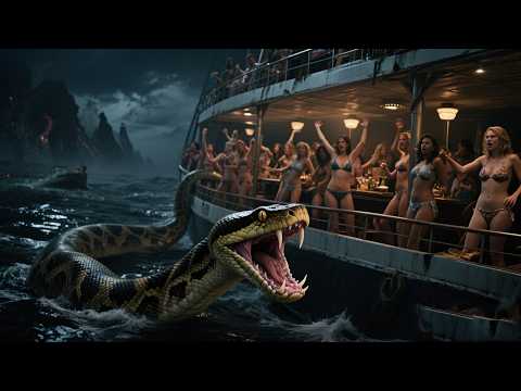 Bikini party on boat, danger approaching unnoticed