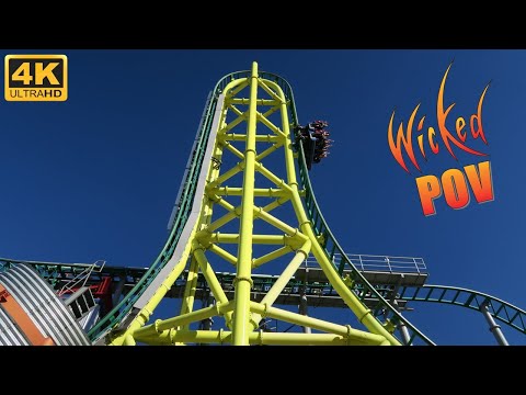 Wicked POV (4K 60FPS), Lagoon Zierer Vertical Launch Coaster | Non-Copyright