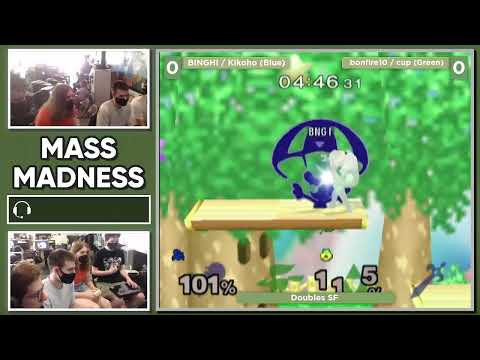 Mass Madness 36 SSBM - BINGHI/Kikoho (Blue) vs. cupofwater/bonfire10 (Green) - Melee Doubles WSF